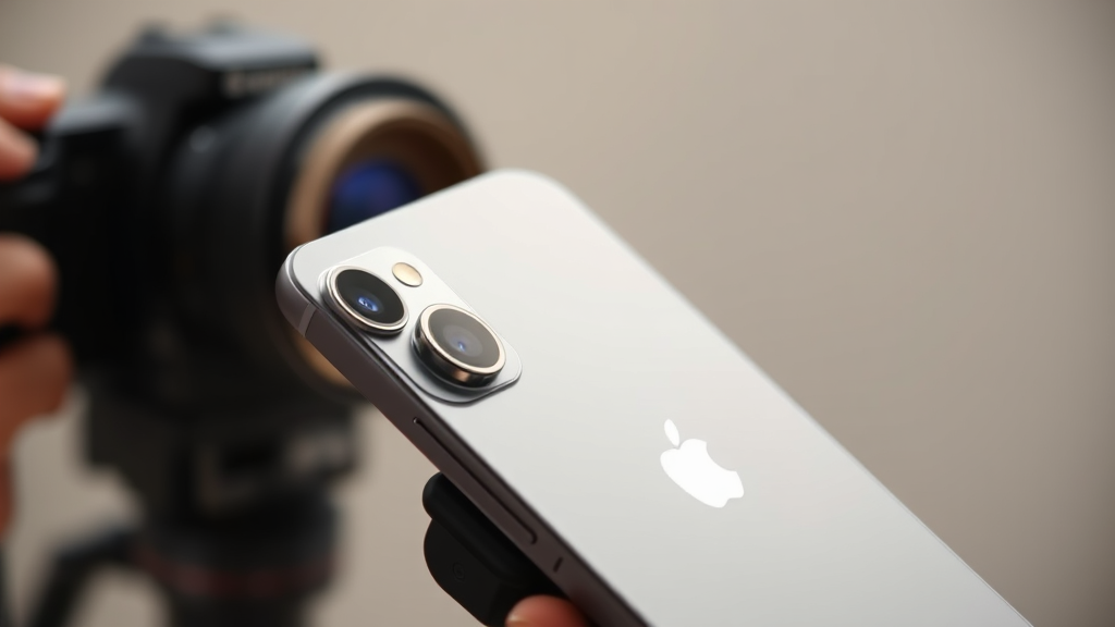 تصویری از آیفون 16 پرو مکس در حال عکاسی، تاکید بر دوربین پیشرفته و طراحی شیک آن برای mobile phone reviews