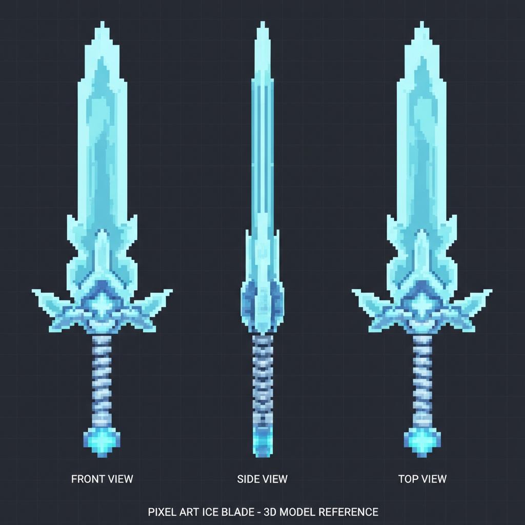 Ice Sword Pixel Art