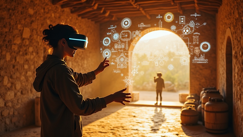 Ilustración de los históricos molinos de Somontano donde se implementará la realidad virtual.