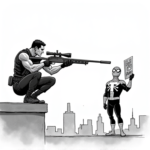 Jon Bernthal Returns as The Punisher in New Spider-Man Film single-panel cartoon