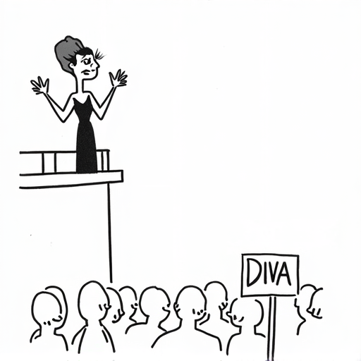 New 'Evita' Production Features Balcony Performance single-panel cartoon