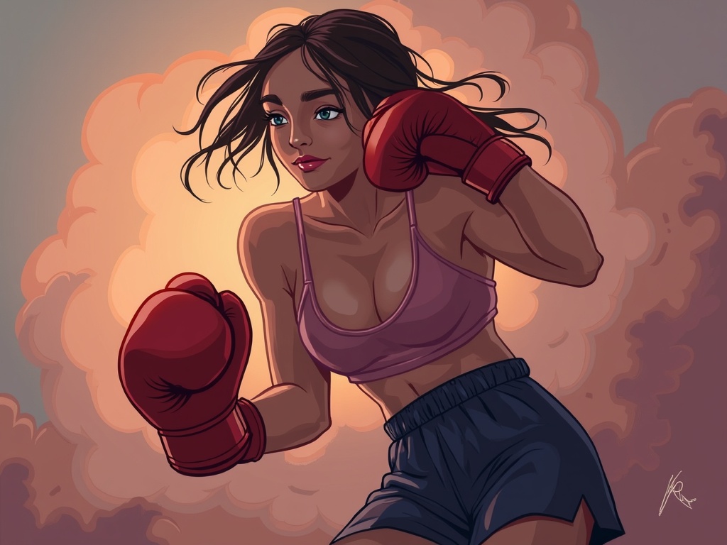 Young girl with fierce determination