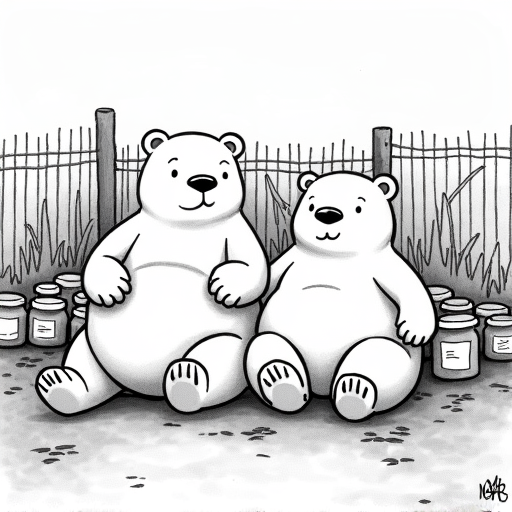 Bears Escape Enclosure, Consume Honey at U.K. Wildlife Park single-panel cartoon