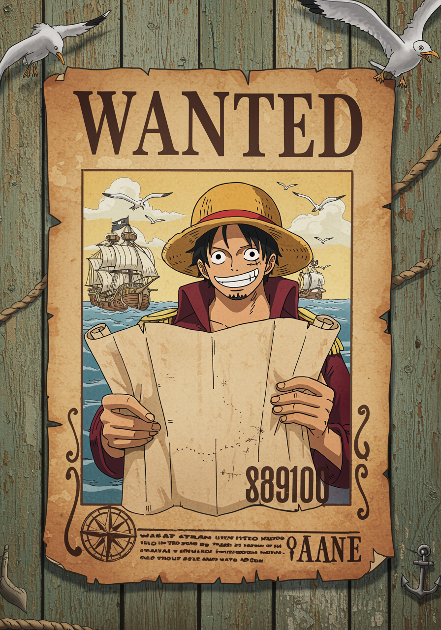 one piece wanted poster