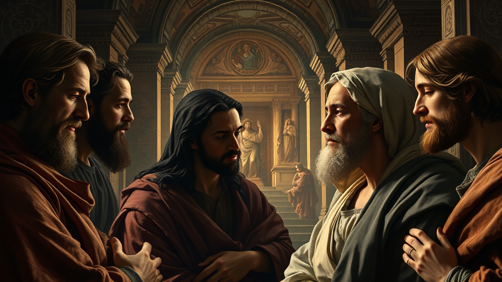 경제와 신뢰를 상징적으로 묘사한 종교적 이미지