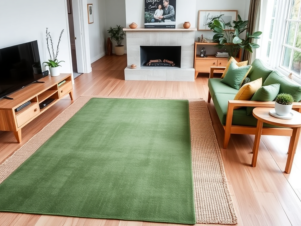 8. Layer with Green Rugs and Flooring