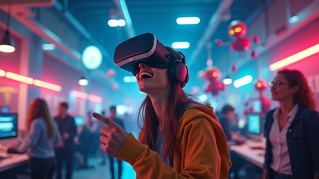 Menú de selección de profesiones en la experiencia VR Job Simulator en Virtua Barcelona