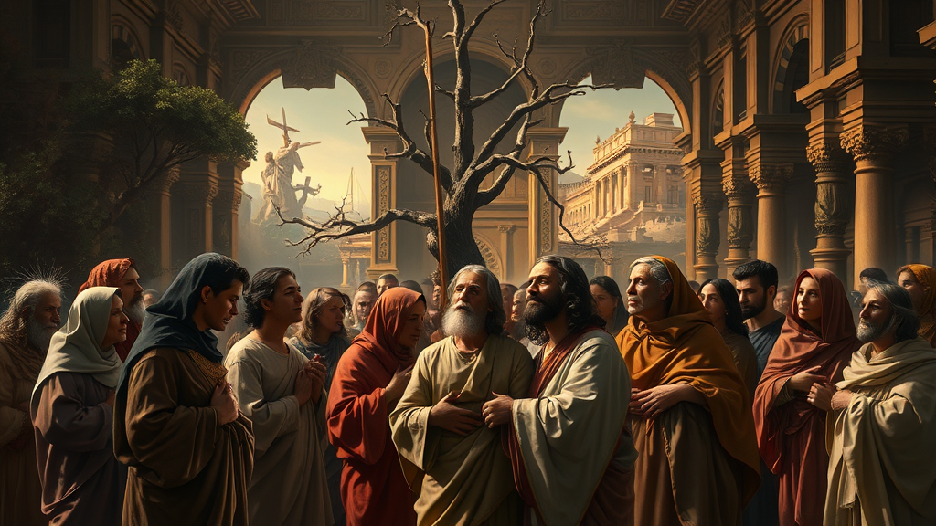 번영과 쇠퇴의 이중성을 연상시키는 성경적 장면