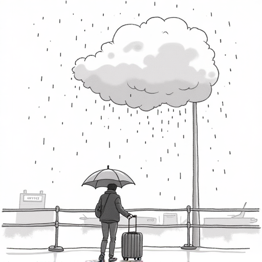 Over 400 Flights Canceled at Atlanta Airport Due to Weather single-panel cartoon