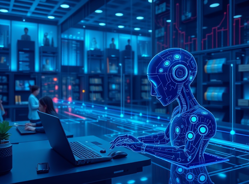 In a scene illuminated by innovation, an AI system meticulously examines Housing benefit renewals, embodying a sense of progress and foresight in the audit process.