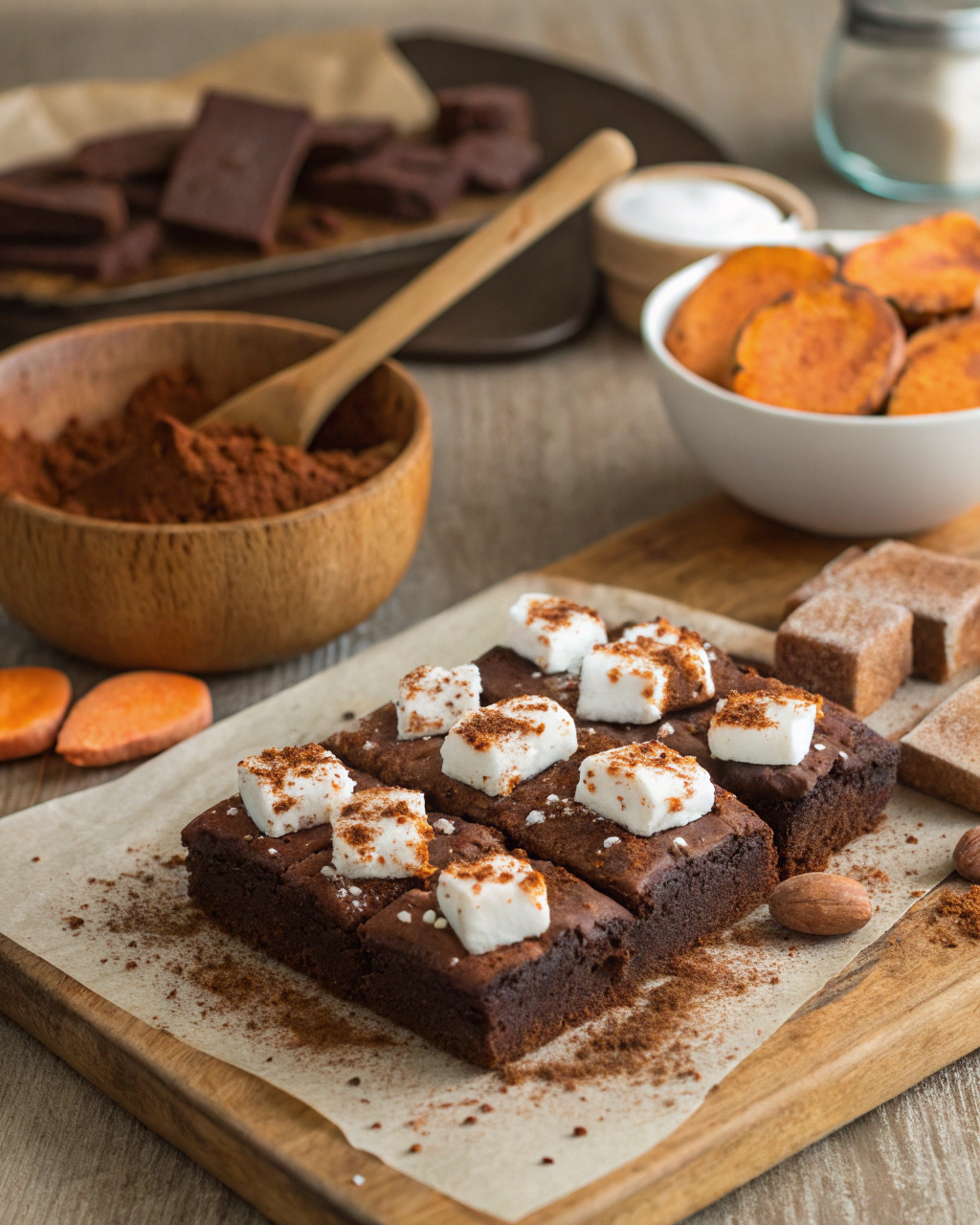 Sweet Potato Brownies Marshmallow Glaze ngredients