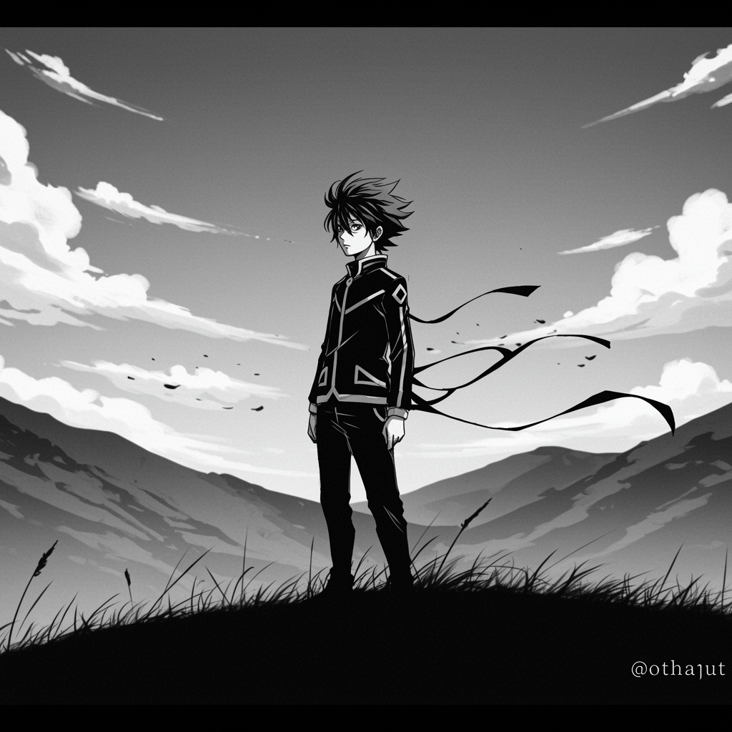 black and white anime pfp boy