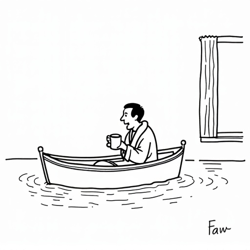 Southeast Wisconsin Declares Emergency Due to Severe Flooding single-panel cartoon