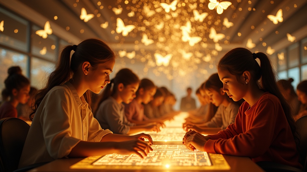 Jóvenes participando en un taller de robótica durante el Ada Lovelace Day, un evento para mujeres en STEM.