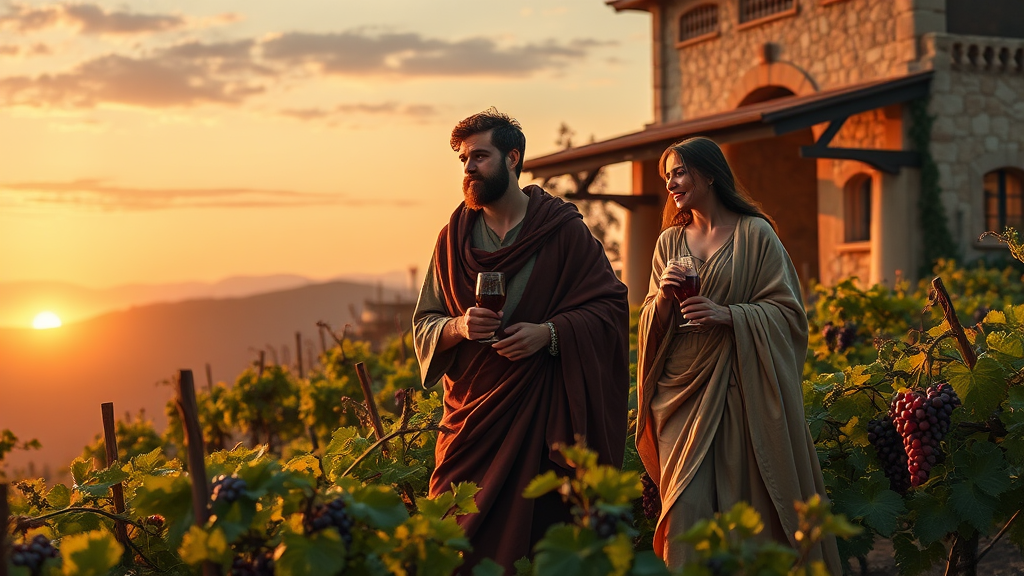 열정과 도전을 나타내는 포도밭에서의 활동