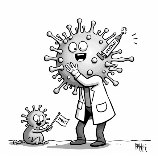 Moderna's mRNA flu vaccine shows stronger immune response single-panel cartoon