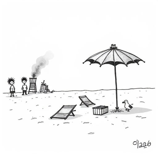 Lightning Strike Injures Twenty at South Carolina Beach single-panel cartoon