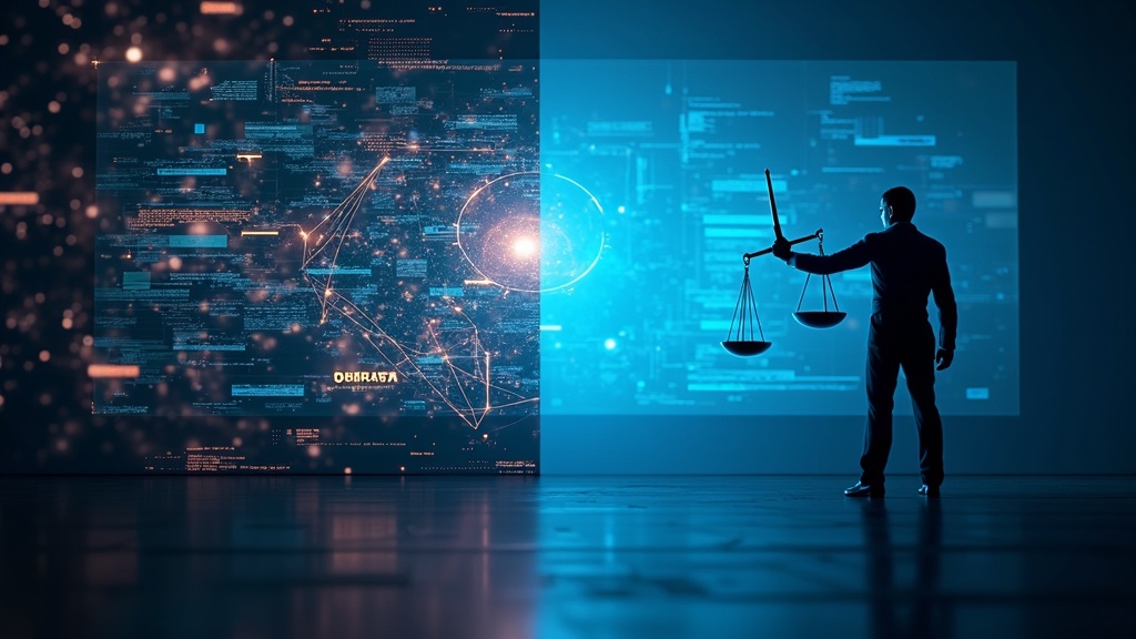 Una imagen conceptual que representa la necesidad de establecer límites éticos en la inteligencia artificial para un desarrollo seguro y controlado.