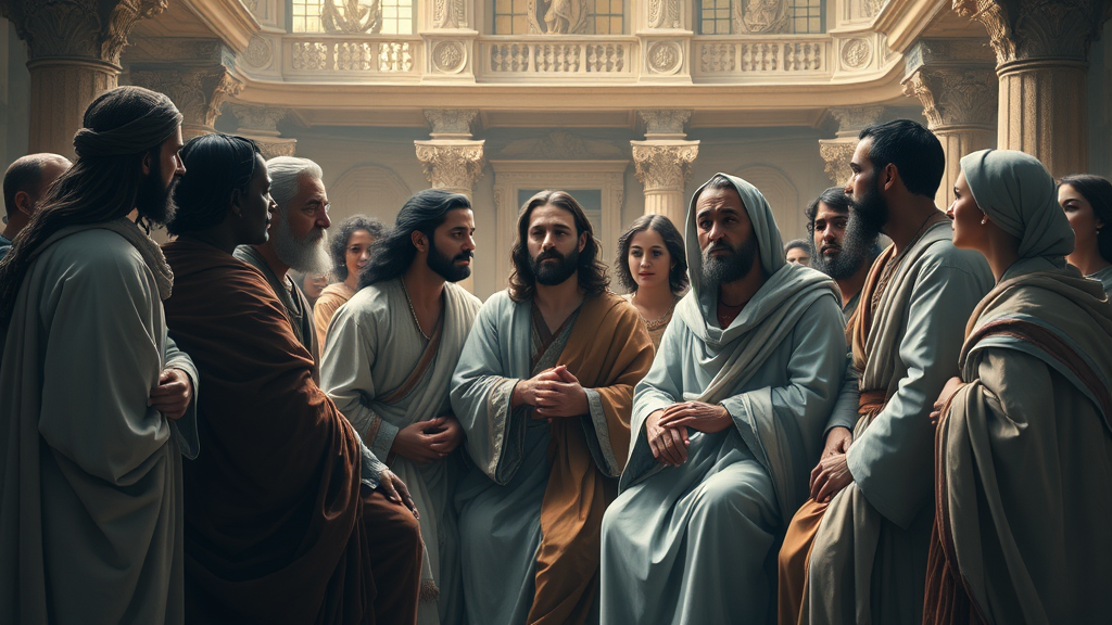 성경적인 주제를 담은 깊이 있는 성찰 장면