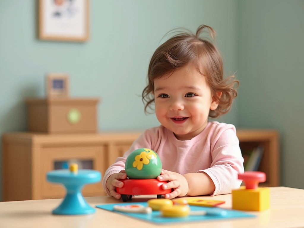 Child playing creatively with a simple toy