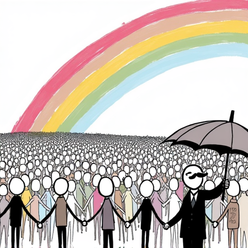 100,000 March at Budapest Pride Despite Government Ban single-panel cartoon