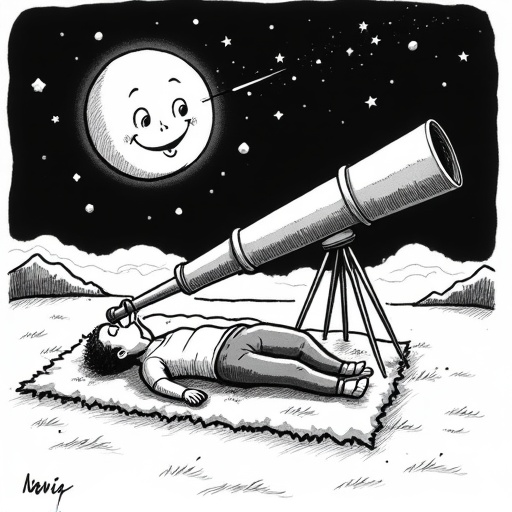 Perseid Meteor Shower Peaks Soon Despite Bright Moon single-panel cartoon