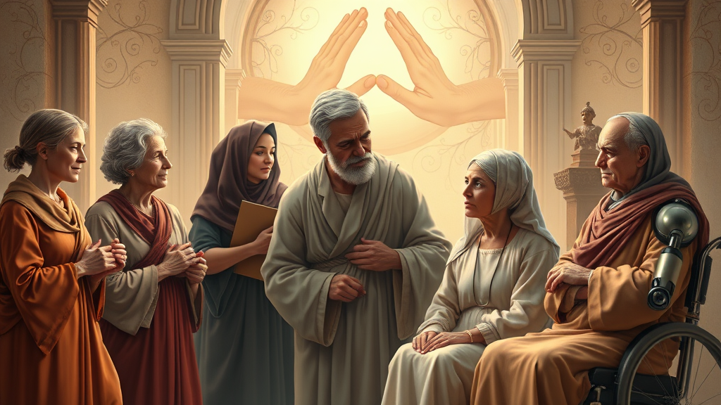 로봇과 사람이 함께 있는 장면