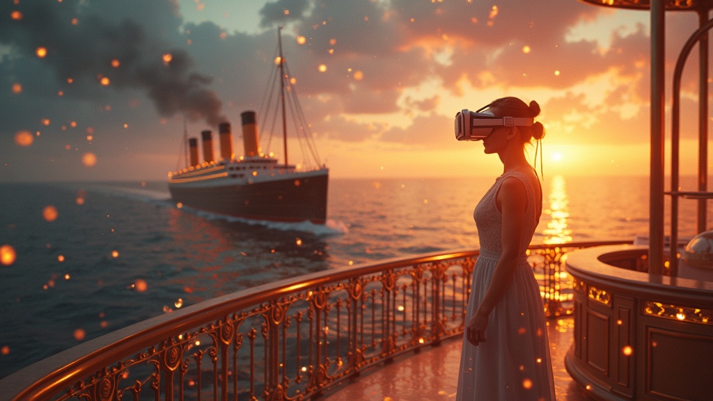 Recreación de la cubierta del Titanic en la Experiencia Ecos del Pasado VR