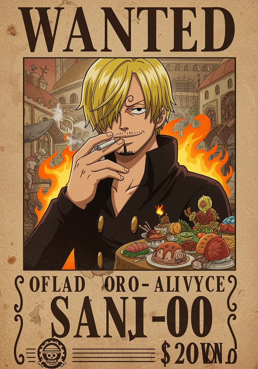 sanji wanted poster