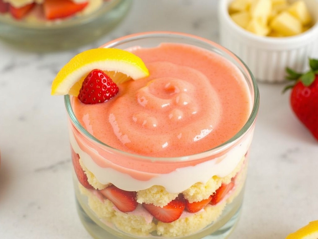 Lemon strawberry trifle image