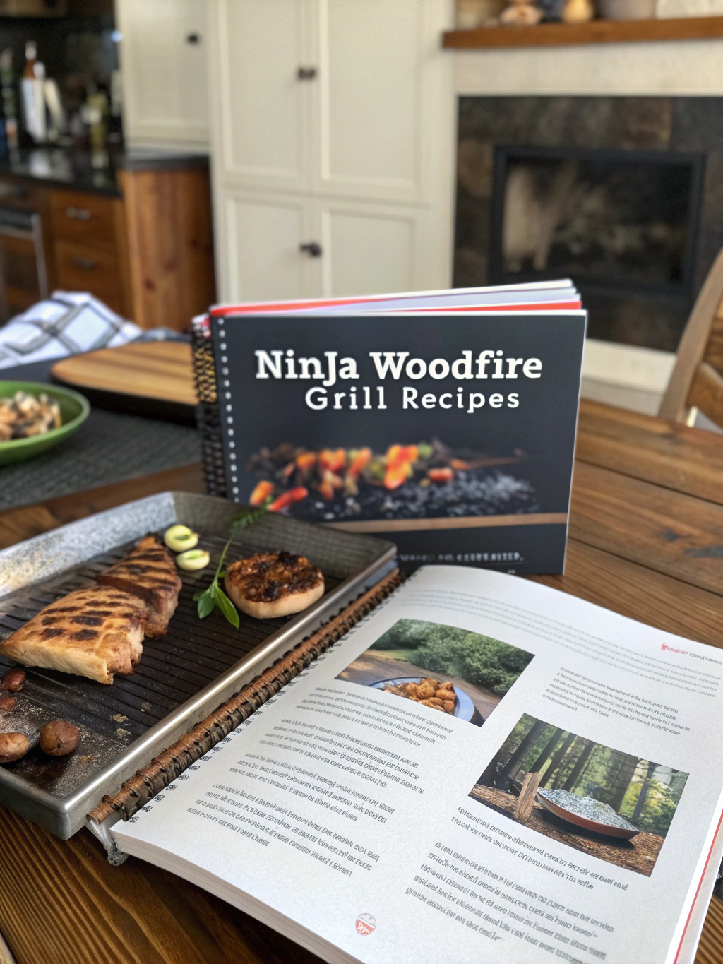 Perfectly grilled ribeye steaks with grill marks on Ninja Woodfire Grill
