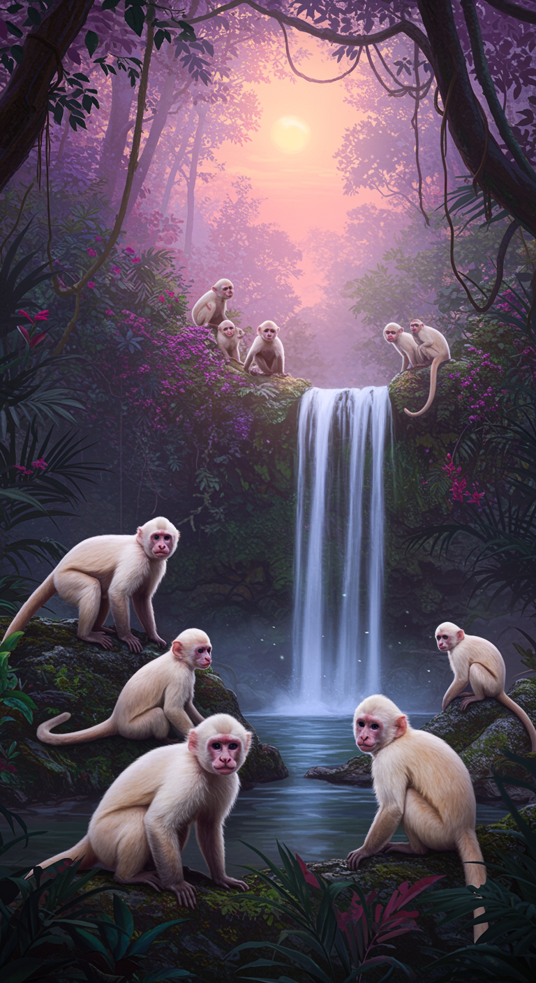 albino monkeys