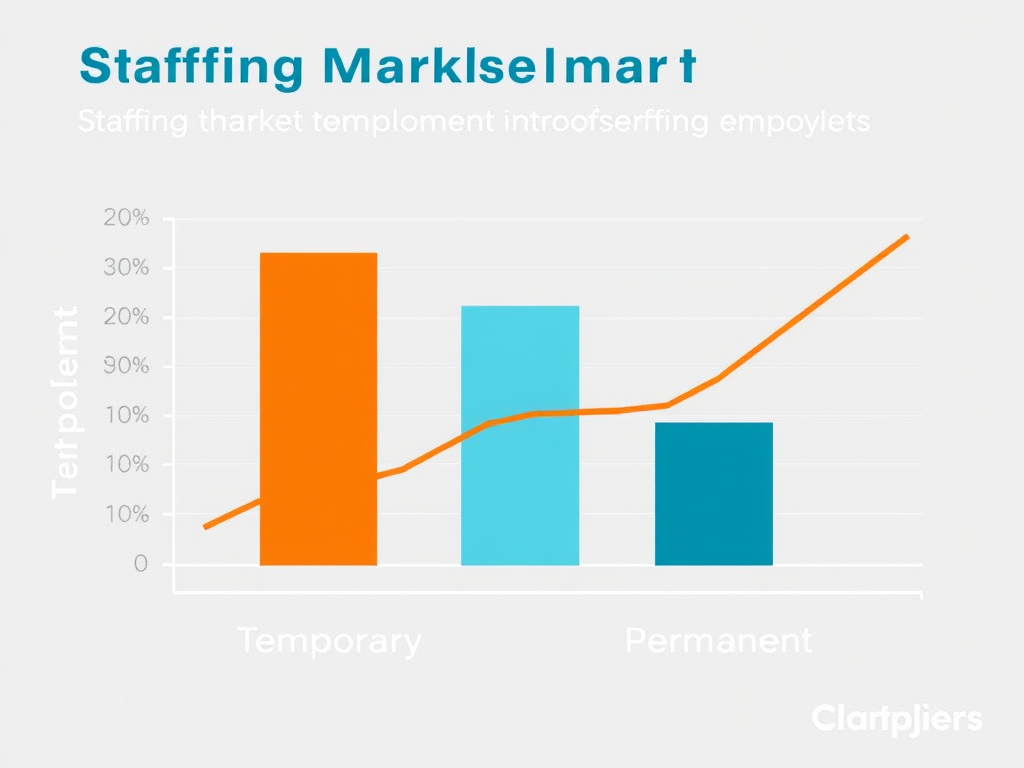 Staffing market trends graph showing temporary vs permanent employment