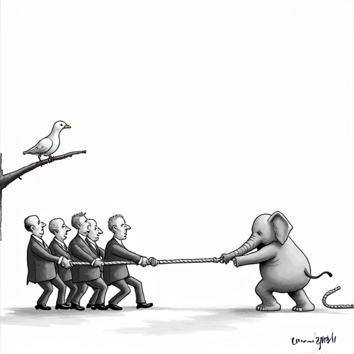 Senate Democrats' War-Powers Resolution Fails single-panel cartoon