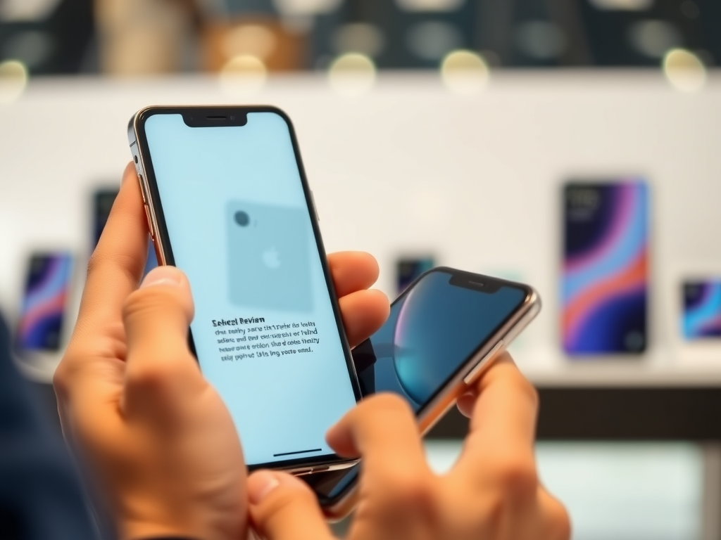 فردی در حال مطالعه بررسی گوشی موبایل در گوشی هوشمند خود