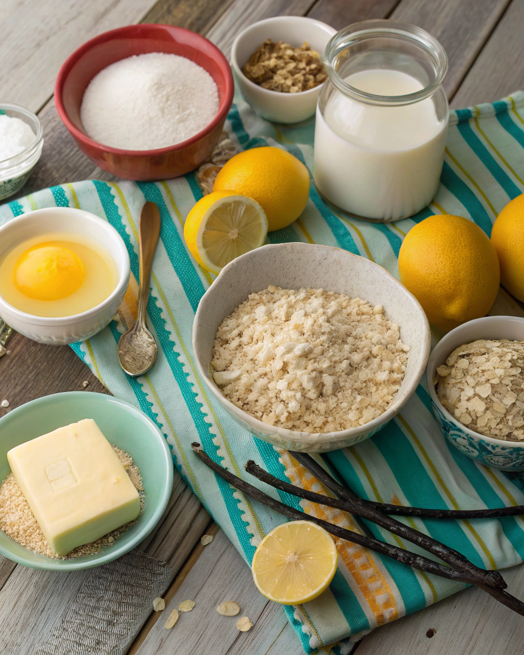 Lemon Oatmeal No Bake Cookies ngredients