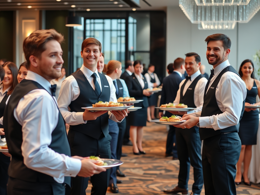 Professional Catering Staff at Corporate Event
