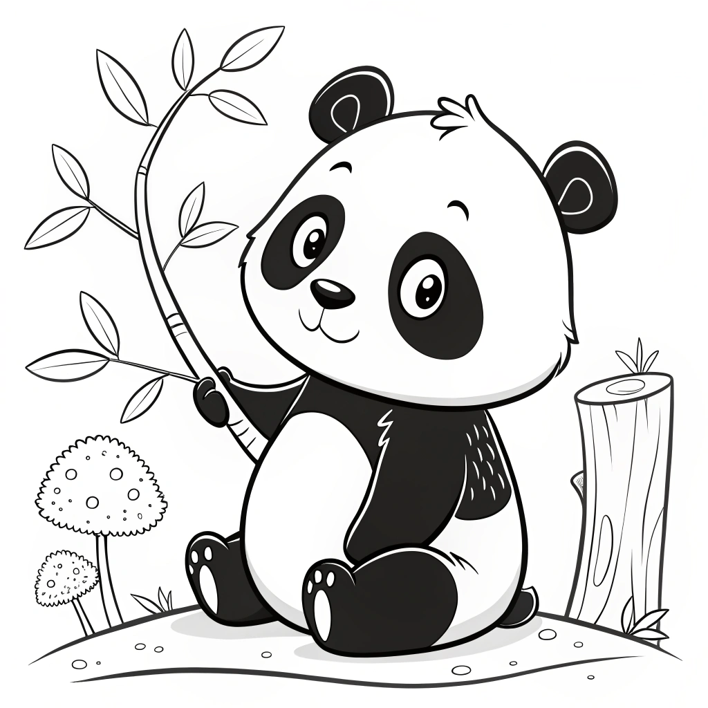 kawaii panda coloring pages