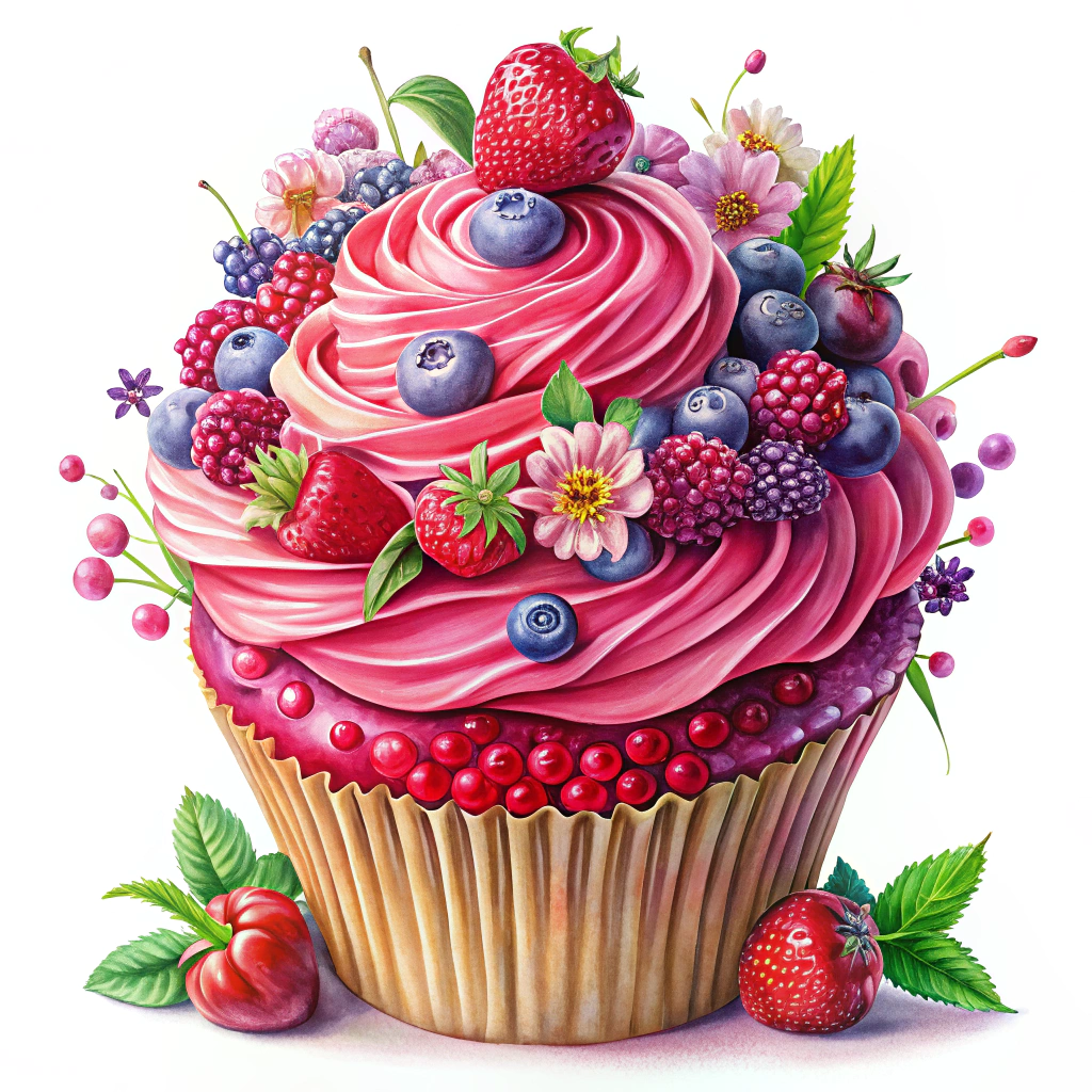 Vibrant 3D Giant Cupcake Design
