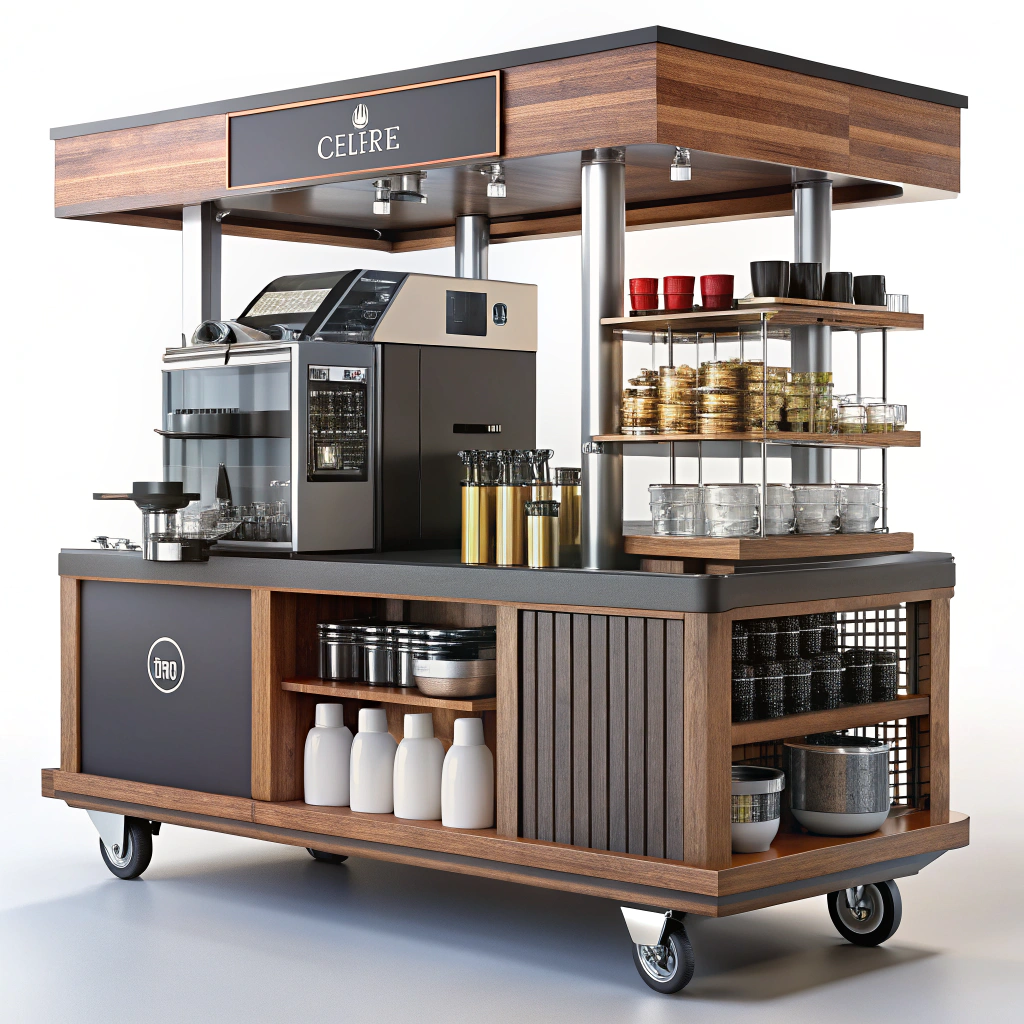 Stylish Coffee Cart Design for Urban Cafes Stylish Coffee Cart Design for Urban Cafes