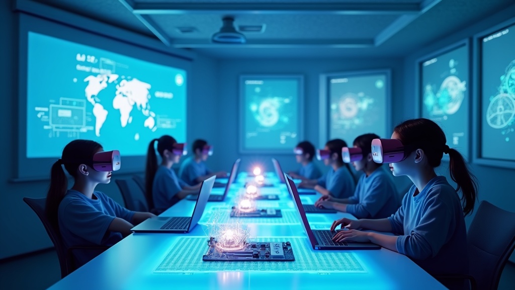 Portátil ASUS Zenbook con un procesador ASUS AMD Ryzen 8000 mostrando un entorno de realidad virtual.