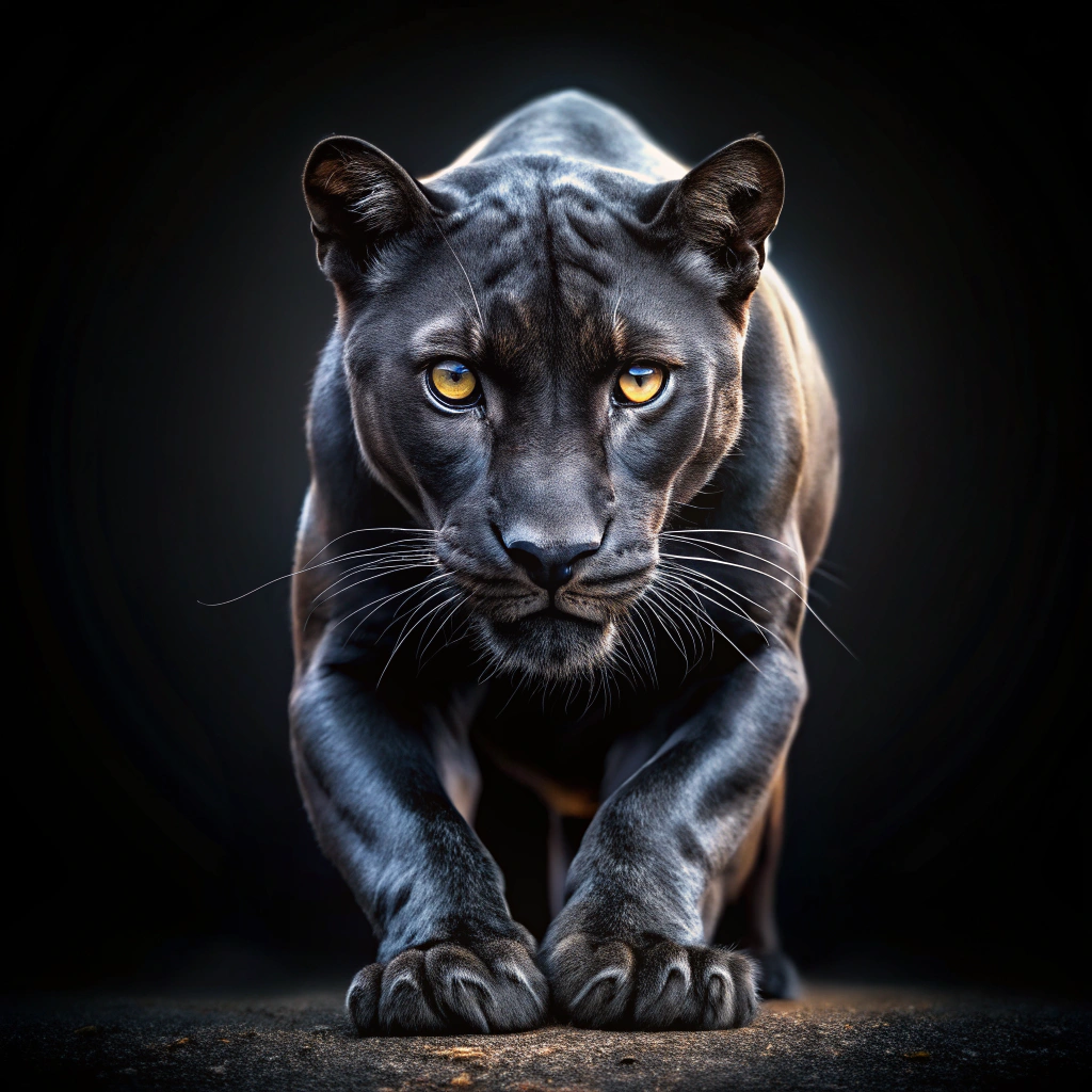 Majestic Black Panther in Dramatic Darkness Majestic Black Panther in Dramatic Darkness