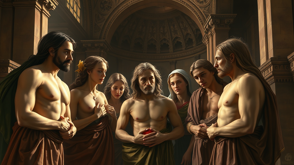 사랑과 헌신을 상징하는 장면