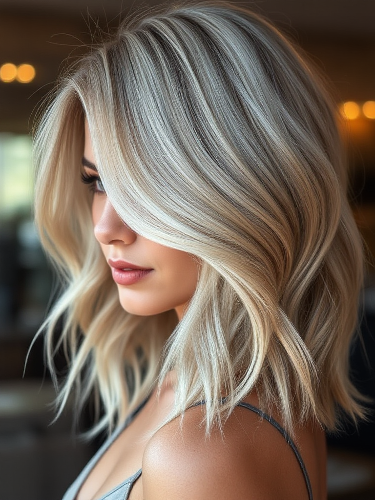Ash Blonde Hair with Highlights