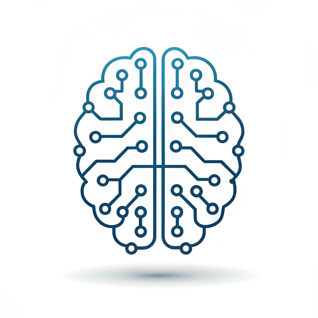 Minimalistic AI Icon with Brain and Circuit Design Minimalistic AI Icon with Brain and Circuit Design