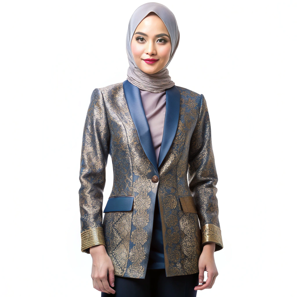 Elegant Kebaya-Inspired Women's Blazer Outerwear