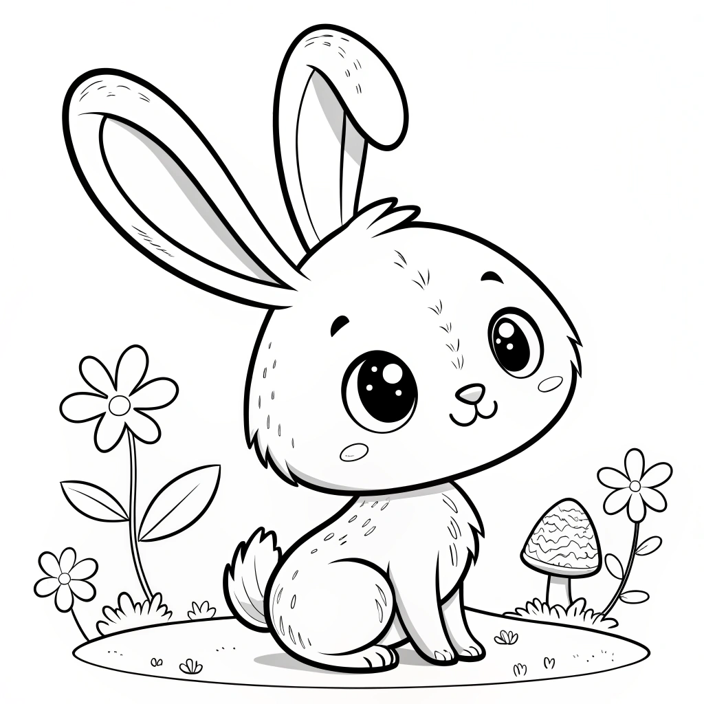 kawaii bunny coloring pages