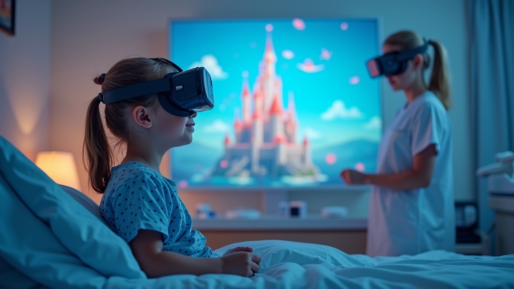 Ejemplo de un entorno submarino relajante en la terapia de Realidad Virtual para pediatría de Vithas.