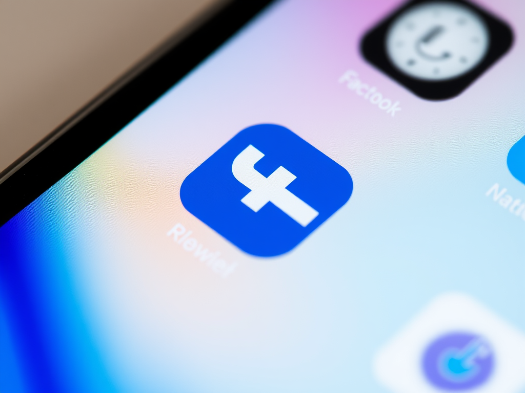 スマートフォンのホーム画面に表示されたFacebookアプリのアイコン