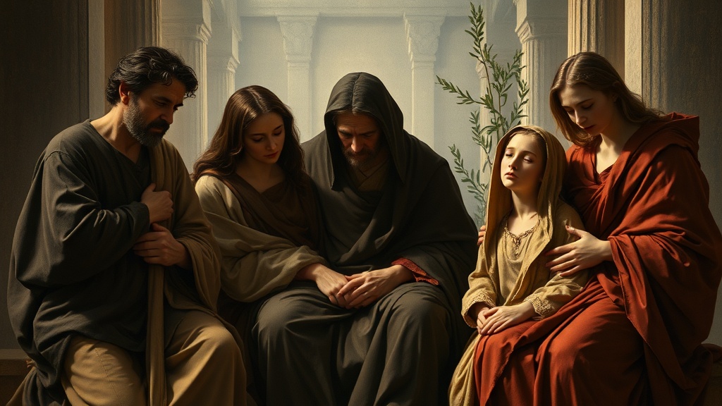 가정의 사랑과 생명의 존엄성을 상징하는 그림